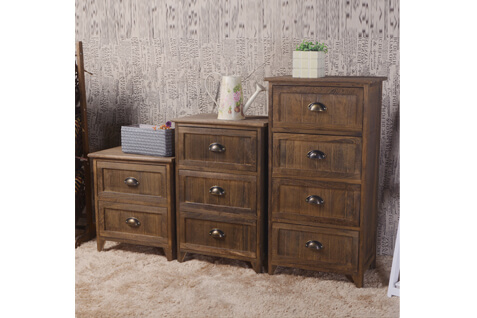 Brown Bedside Table with Drawers (G102B)